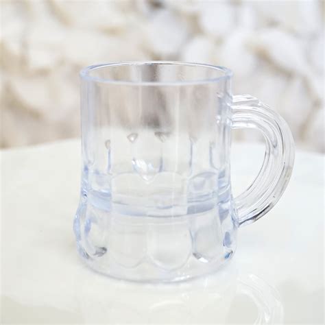 Mini Clear Plastic Beer Mug Shot Glasses, 1.75" Tall (12 Count ...
