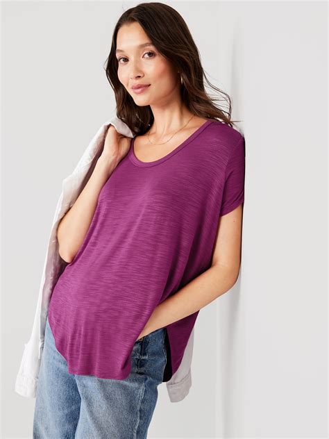 Luxe Voop-Neck Tunic T-Shirt | Old Navy