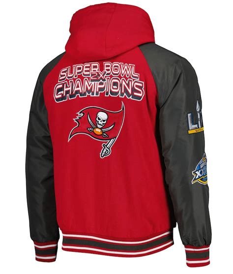 Full-Zip Wool/Leather Tampa Bay Buccaneers Hoodie Varsity Jacket ...