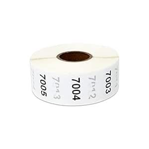 1000 Labels - 7001 to 8000 Consecutive Number Stickers for Inventory ...