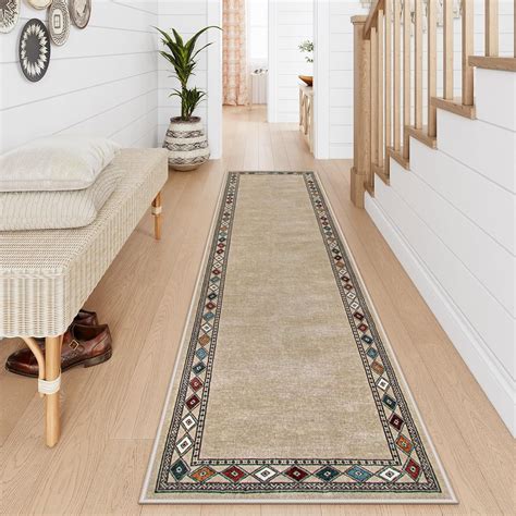 Amazon.com: Lahome Modern Bordered Hallway Runner, 2.5x8 Rug Non-Slip ...