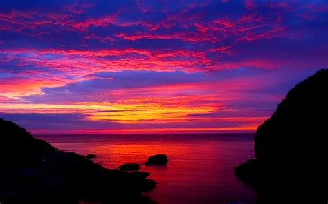 Beautiful Sunset On Beach Landscape Desktop Wallpapers HD / Desktop and ...