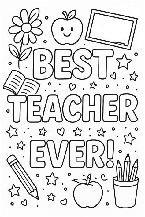 Best Teacher Coloring Pages Best Teacher Ever Printable