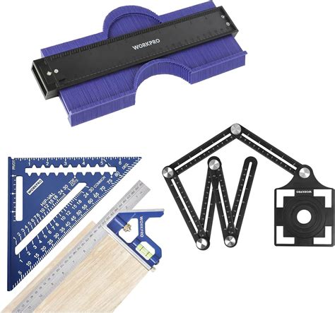 Buy WORKPRO Rafter Square and Combination Square Tool Set & 10 Contour ...