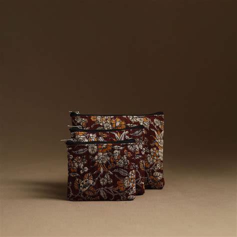 Red Handmade Multipurpose Utility Pouches (set of 3)