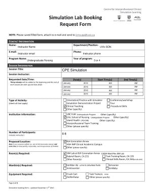 2020-2026 Canada UVic Simulation Lab Booking Request Form - Blank ...