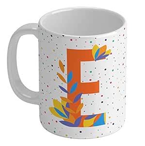 Buy RJKART Ceramic Alphabet E Coffee Mug, 325ml White Online at Low ...