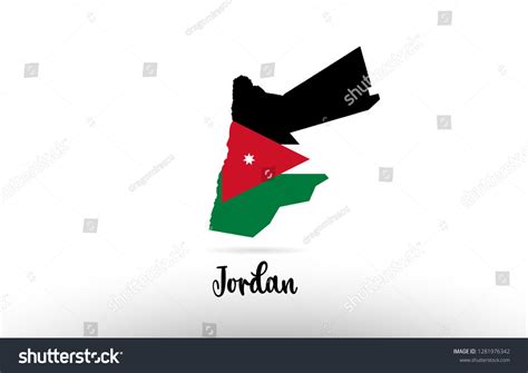 Jordan Country Flag Inside Country Border Stock Vector (Royalty Free ...