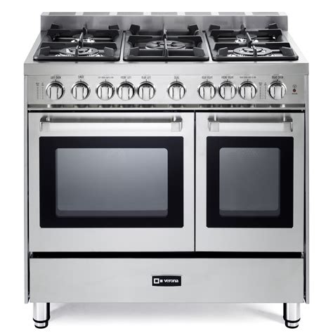 36" - Gas Double Oven Range - 2 Convection Ovens, Stainless Steel | Wayfair