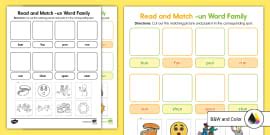 Fun in the Sun! Read, Highlight, and Write -un Word Family Worksheet ...
