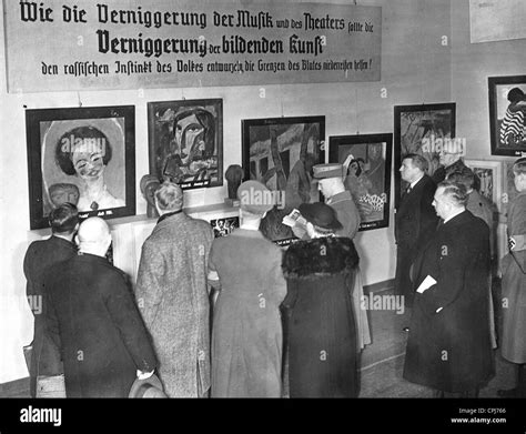 Opening of the exhibition 'Degenerate Art' in Berlin, 1938 Stock Photo ...