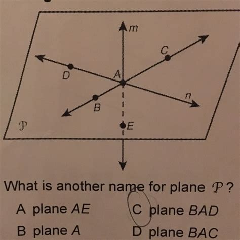 What is another name for plane P - brainly.com
