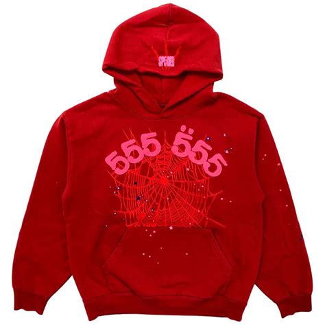 Young Thug Sp5der Angel Number Spider Worldwide 555 Red Hoodie SMALL ...
