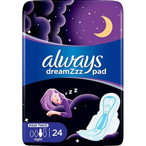 فوط صحية ليلية سميكة ماكسي من أولويز دريمزز بأجنحة، مقاس كبير جدًا، 24 قطعة Always DreamZzz Maxi Thick Night Sanitary Pads with Wings, XL, 24 Pieces