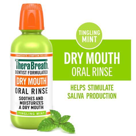 TheraBreath Dry Mouth Oral Rinse, Tingling Mint, Dentist Formulated, 16 fl oz - Walmart.com