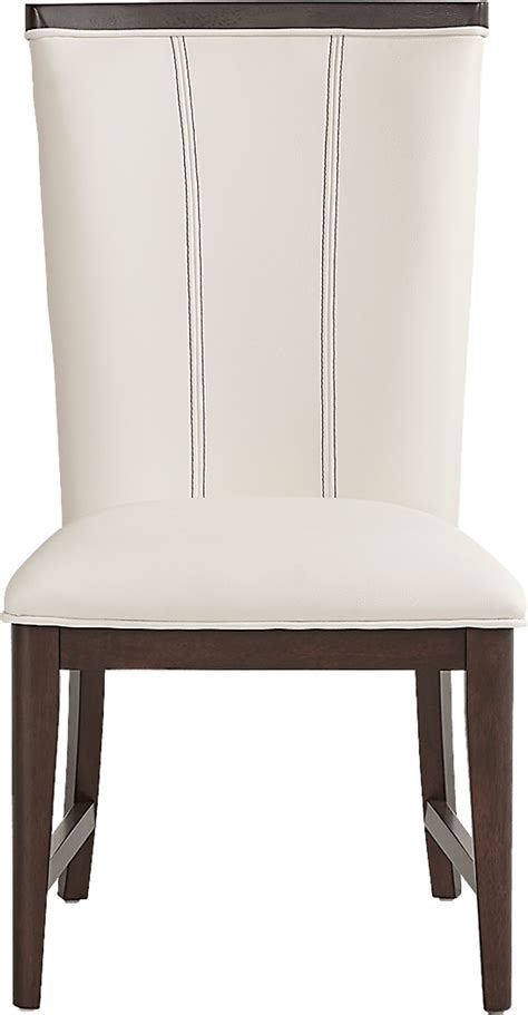 Elko Falls 5 Pc Espresso Dark Wood White Dining Room Set With Round ...
