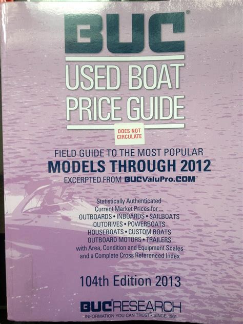 BUC Used Boat Price Guide 104th Edition 2013: unknown author ...