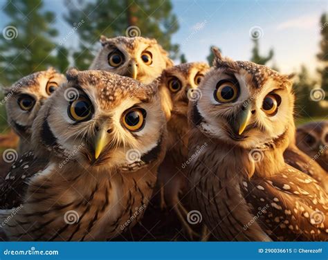 A group of owls stock illustration. Illustration of snow - 290036615