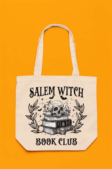 Open Top Salem Witch Book Club Tote Salem Witch Library Bag Open Top ...