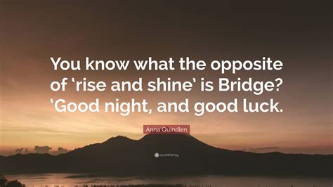 Anna Quindlen Quote: “You know what the opposite of ‘rise and shine’ is ...