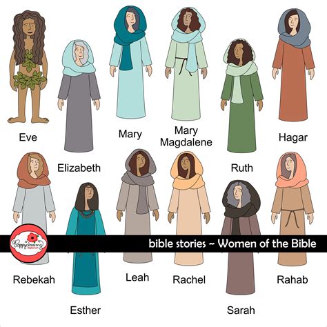 Bible Stories: Women of the Bible Clipart Set by Poppydreamz Bible ...