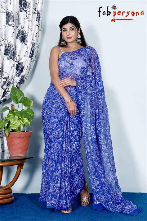 Georgette Tepchi All Over Jaal Work Saree. – fab-persona