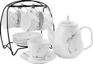 ARCHIES Pack of 1 Ceramic "Tea Set For Home, Picnic And Party With 6 ...