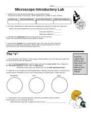 Image result for Introduction to Microscope Lab Answer Key