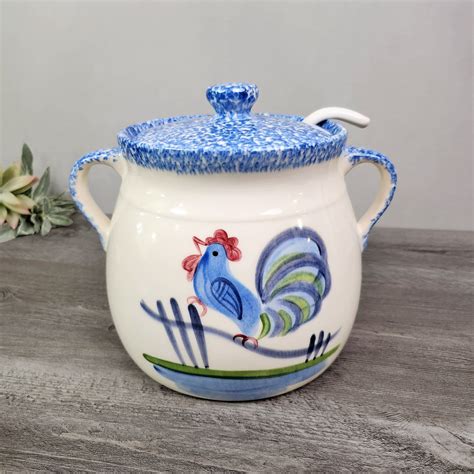 Vintage Los Angeles Potteries Rooster Bean Pot Tureen & Ladle-hand ...