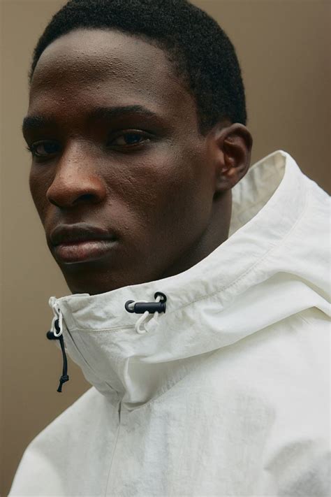 Regular Fit Windbreaker - Long sleeve - Regular length - White - Men ...