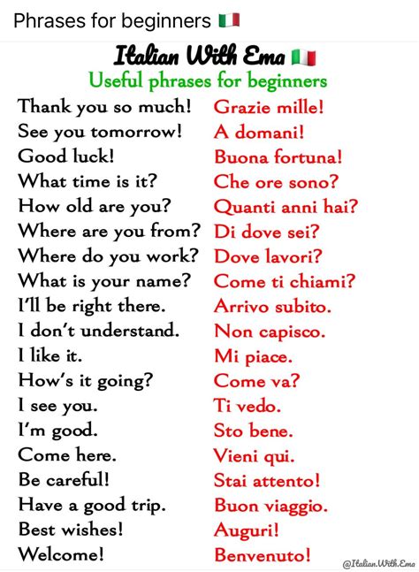 Basic italian phrases for travelers and beginners – Artofit