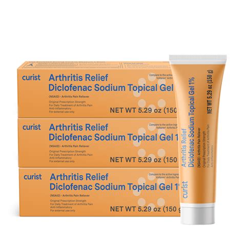 Curist Diclofenac Topical Gel 1% 3-Pack 5.29 oz (150 g) Arthritis ...