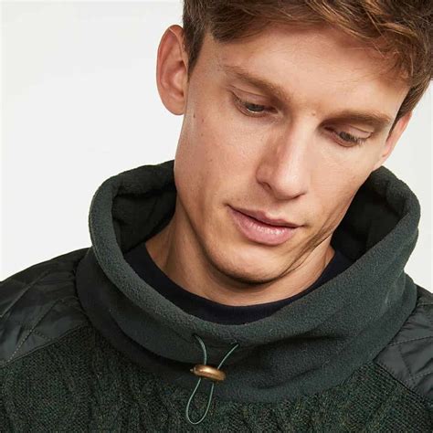 Men’s Irish Cowl Neck Pullover Sweater – Green – Celtic Clothing Company
