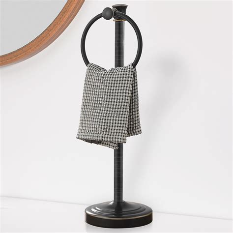 Hoimpro 17 Inch Stand Hand Towel Holder Towel Bar Towel Hanging Ring ...