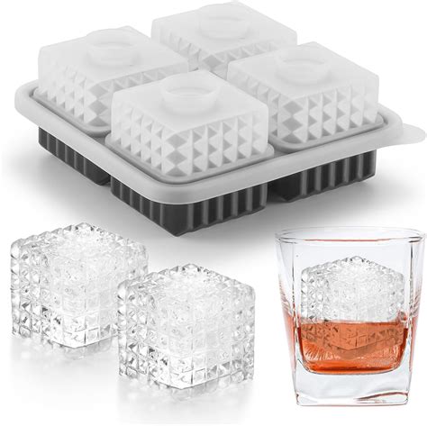 Amazon.com: Nax Caki 3D Square Ice Cube Tray, Large Square Silicone Fun ...