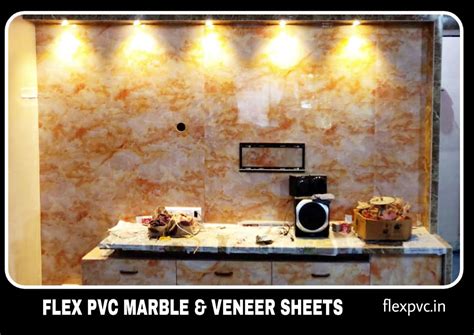 FLEX 06 - ONYX PVC Marble, Lush Orange, size 8x4ft (32 sq. ft.) | FLEX PVC