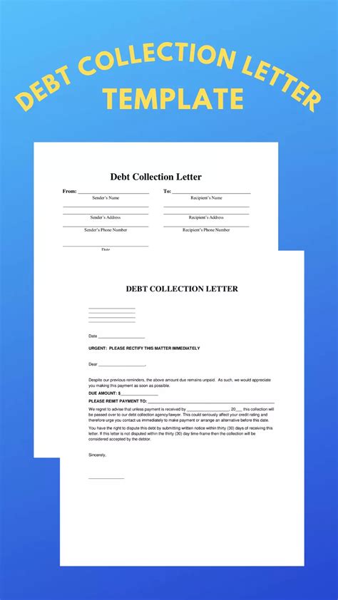 Debt collection letter template – Artofit