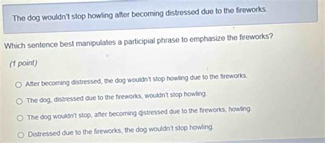 Solved: The dog wouldn't stop howling after becoming distressed due to ...