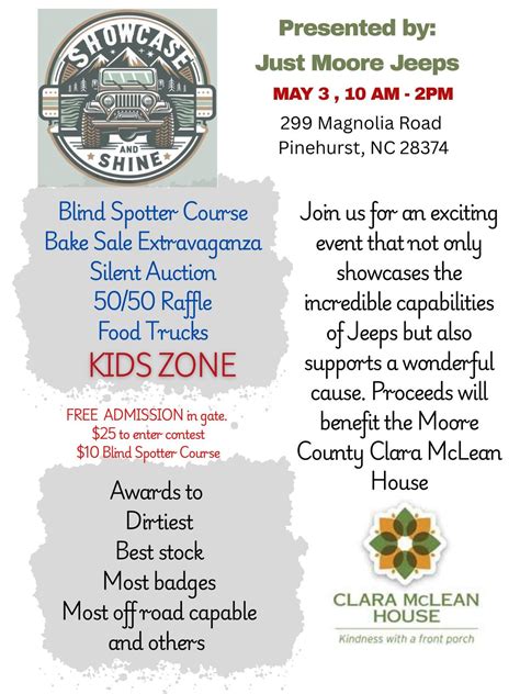 Just Moore Jeeps Show & Shine, 299 Magnolia Road Pinehurst, NC 28374, 3 ...