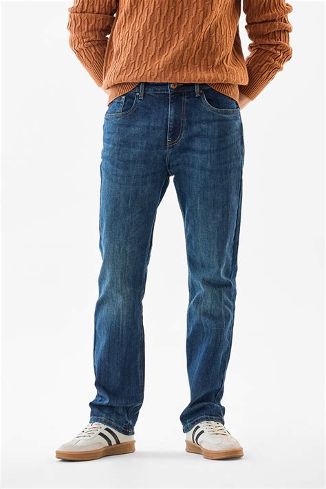 Buy Men's Blue Mid Rise Straight Fit Jeans Online | Snitch – SNITCH