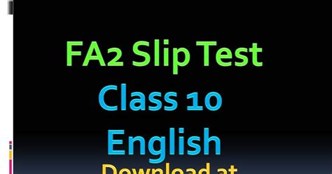 FA2 Model Slip test for English for class 10 English ~ HARINATH VEMULA
