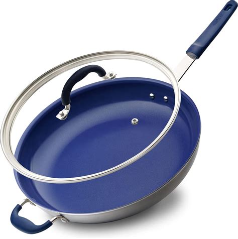 Amazon.com: NutriChef 14" Fry Pan With Lid - Extra Large Skillet ...