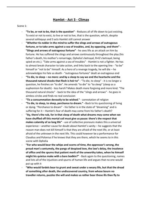 Hamlet Act 3 Summary + Character Analysis - Drama and poetry pre-1900 ...