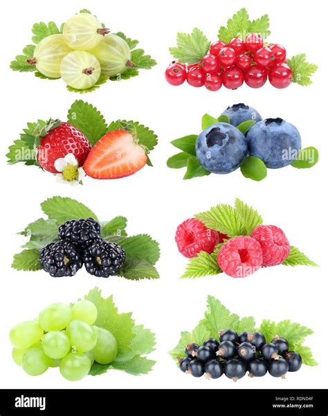Berries collection strawberries blueberries grapes berry fruits fruit ...