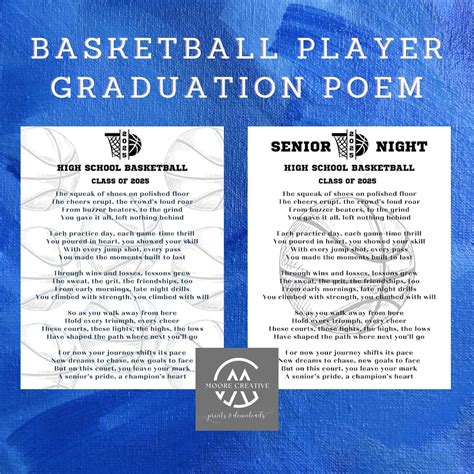 Printable Basketball Senior Night Gift Poems, Senior Night Letters From ...