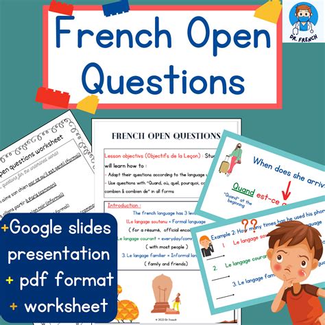 Les Questions Ouvertes. French Question Words and Open Questions | Made ...