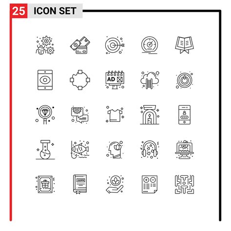 Line Pack of 25 Universal Symbols of speed dashboard dollar gauge fashion Editable Vector Design ...