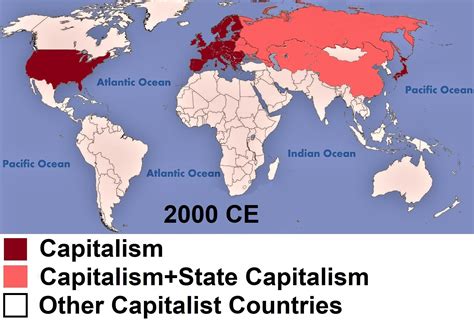 Map of Capitalist Countries in 2000 CE