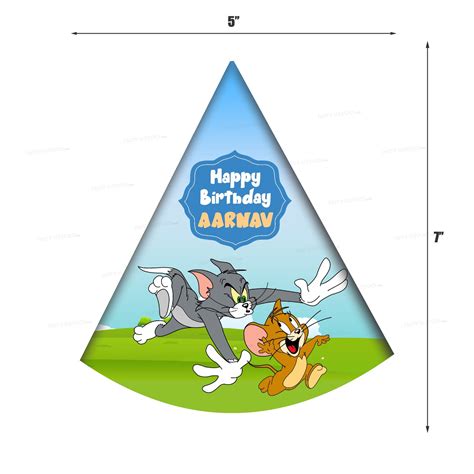Tom & Jerry Theme Personalized Hat | Customized Birthday Party Supply ...