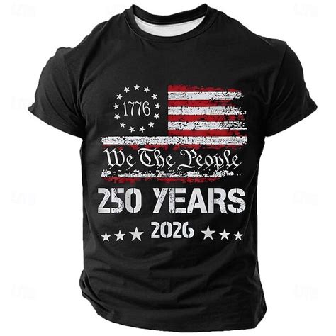 4th of July 2026 250th Memorial Day Patriotic Patriot Graphic T-Shirt ...